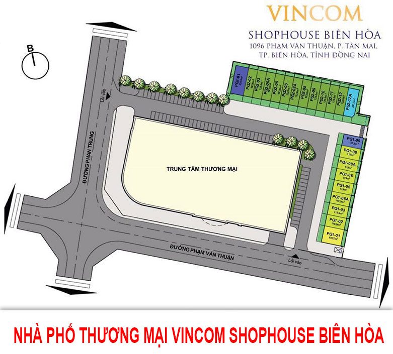 Mặt bằng nhà phố thương mại Vincom Shophouse Biên Hòa